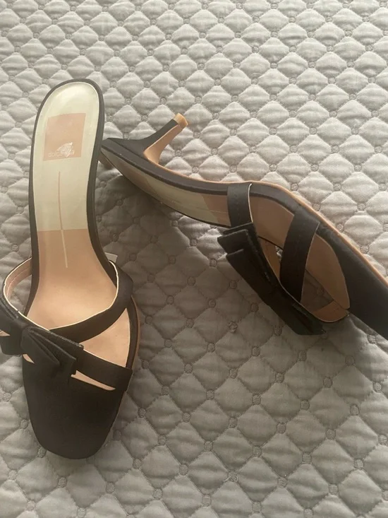 Dolce Vita Black Bow-Accent Slide Mules - Picture 2 of 4